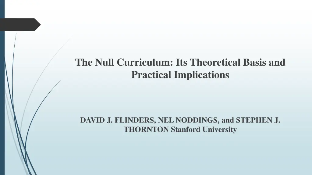 the null curriculum its theoretical basis n.w