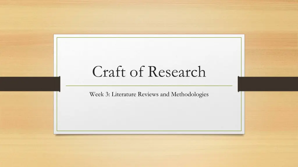 craft of research n.w