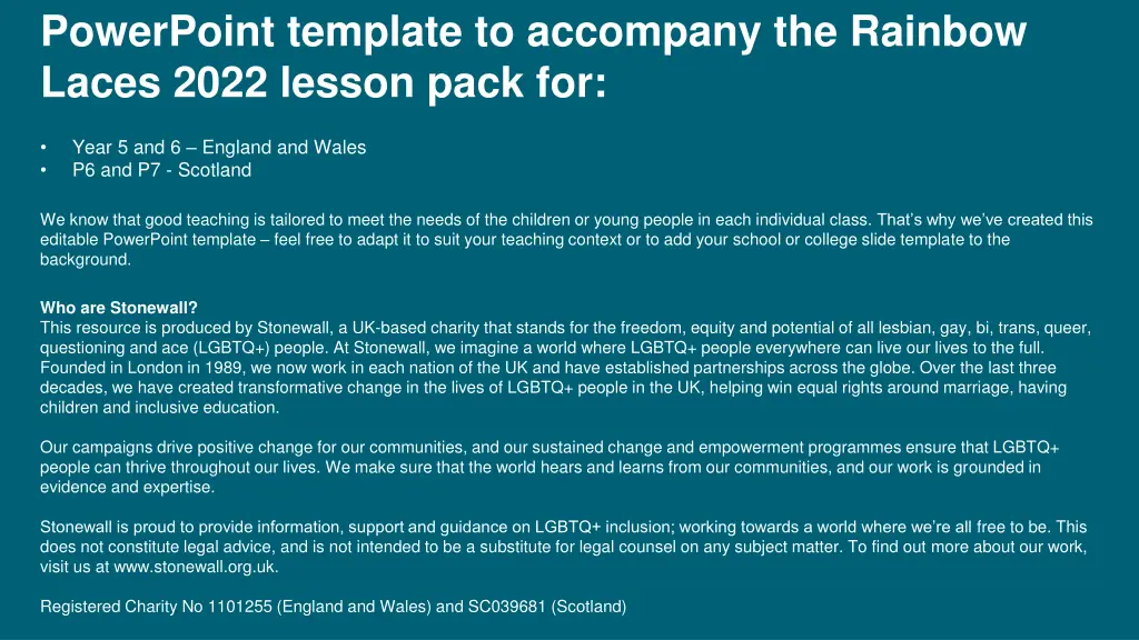 powerpoint template to accompany the rainbow n.w