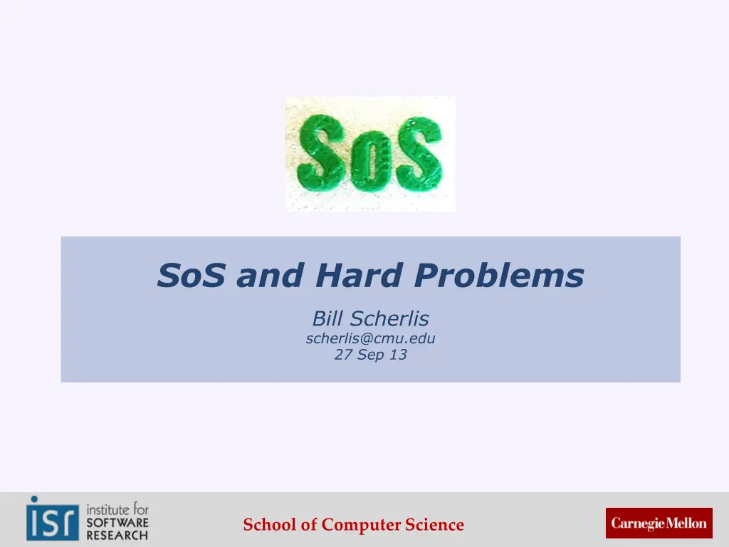 sos and hard problems n.w