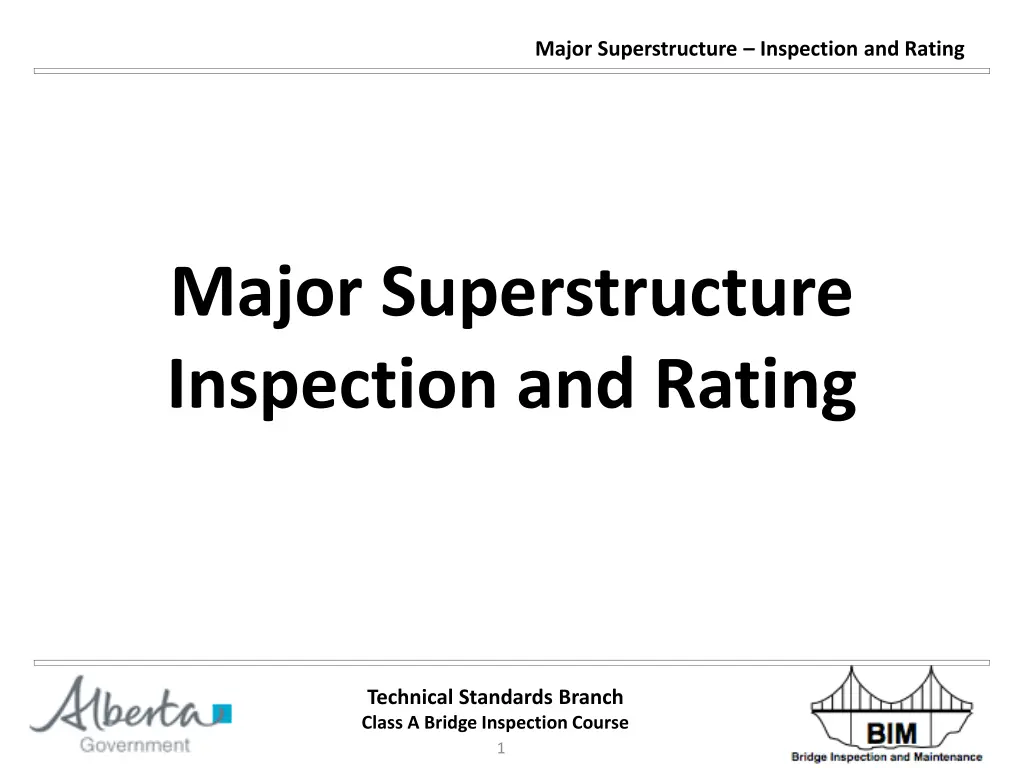 major superstructure inspection and rating n.w