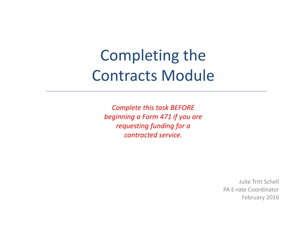 completing the contracts module n.w