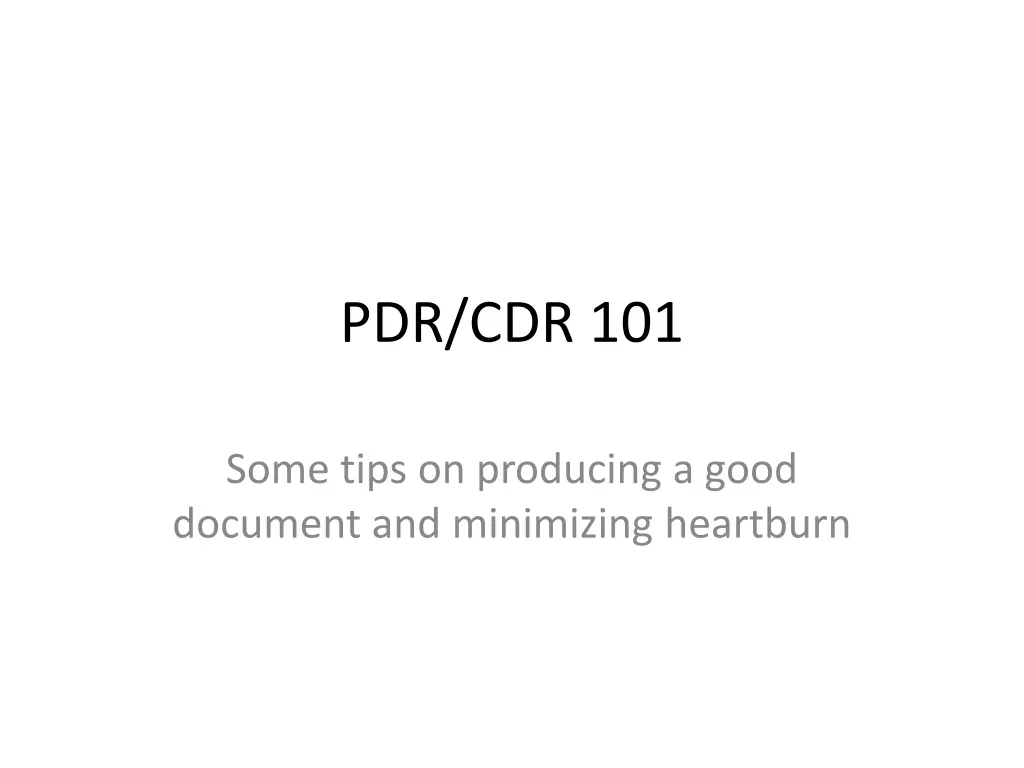 pdr cdr 101 n.w