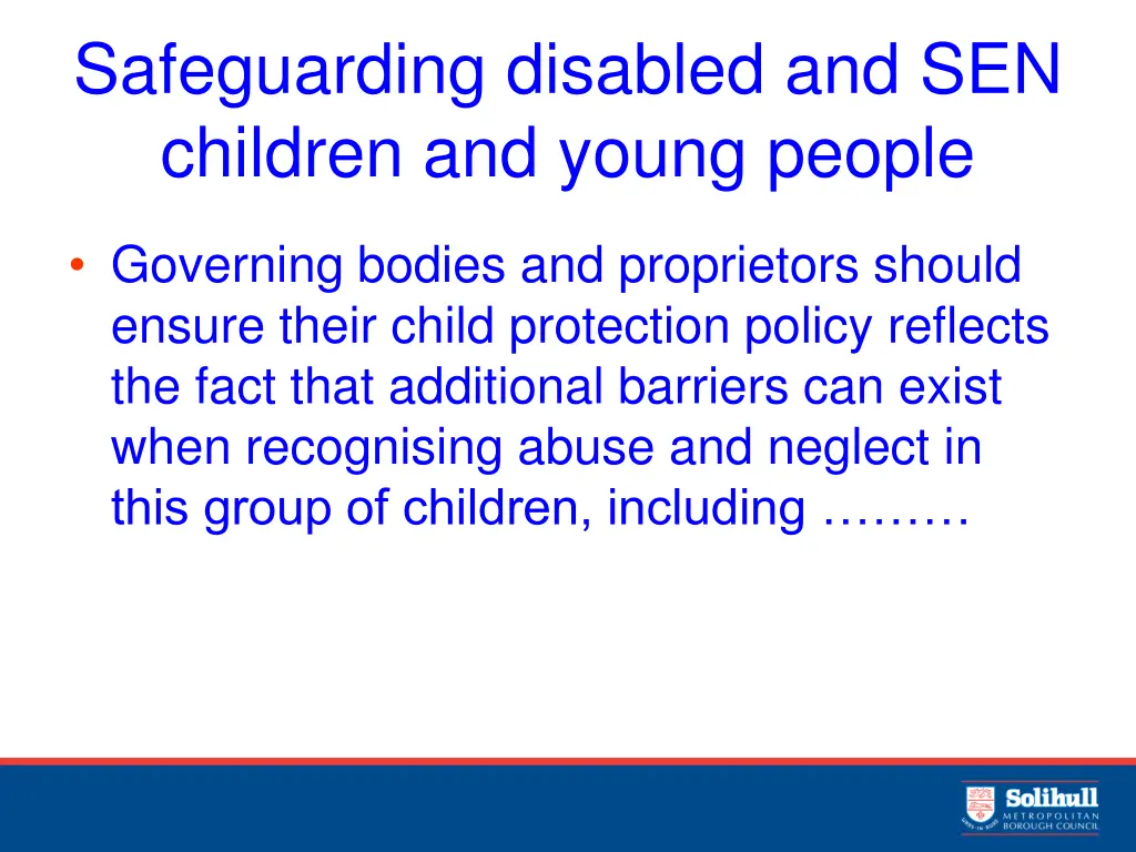 safeguarding disabled and sen children and young n.w