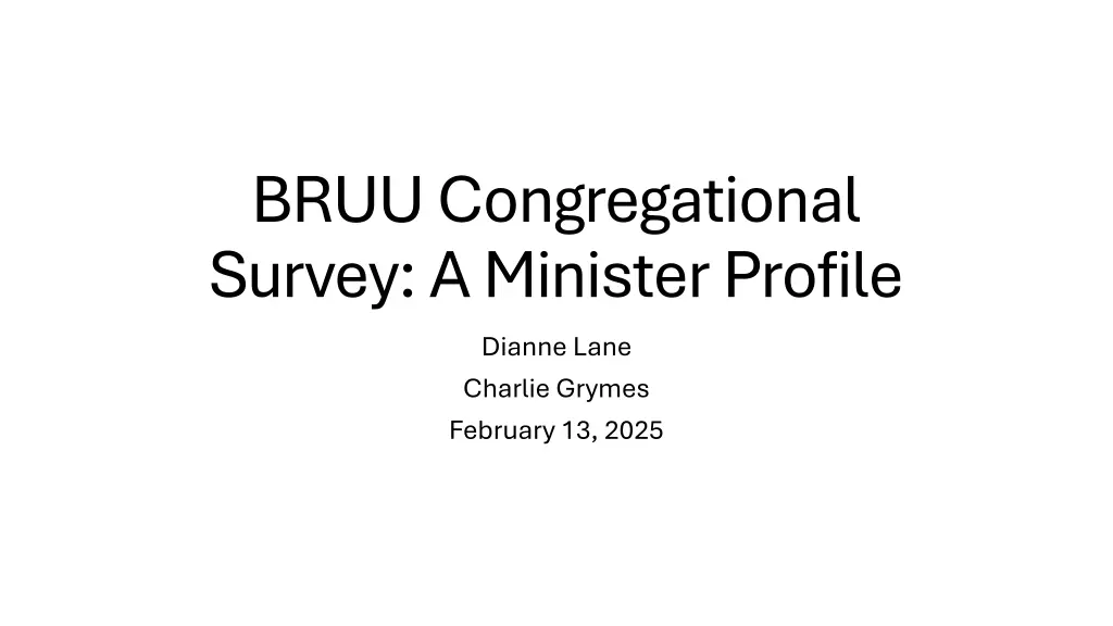 bruu congregational survey a minister profile n.w