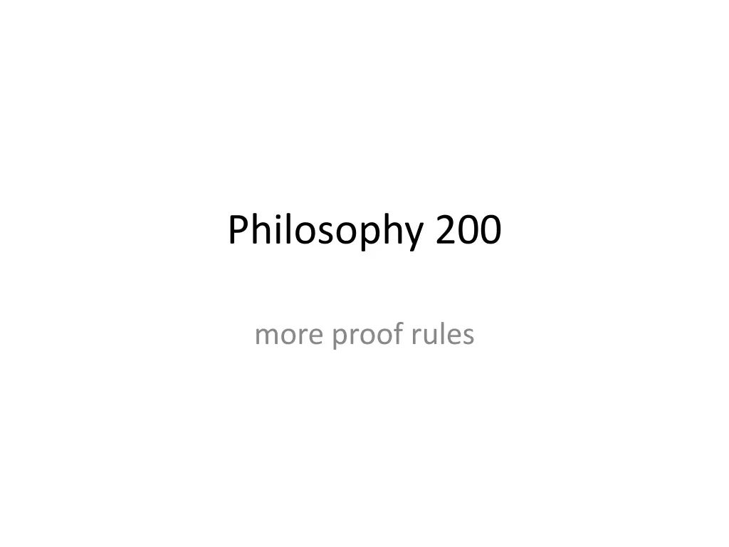 philosophy 200 n.w