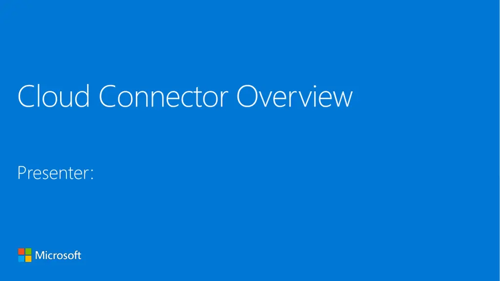 cloud connector overview n.w