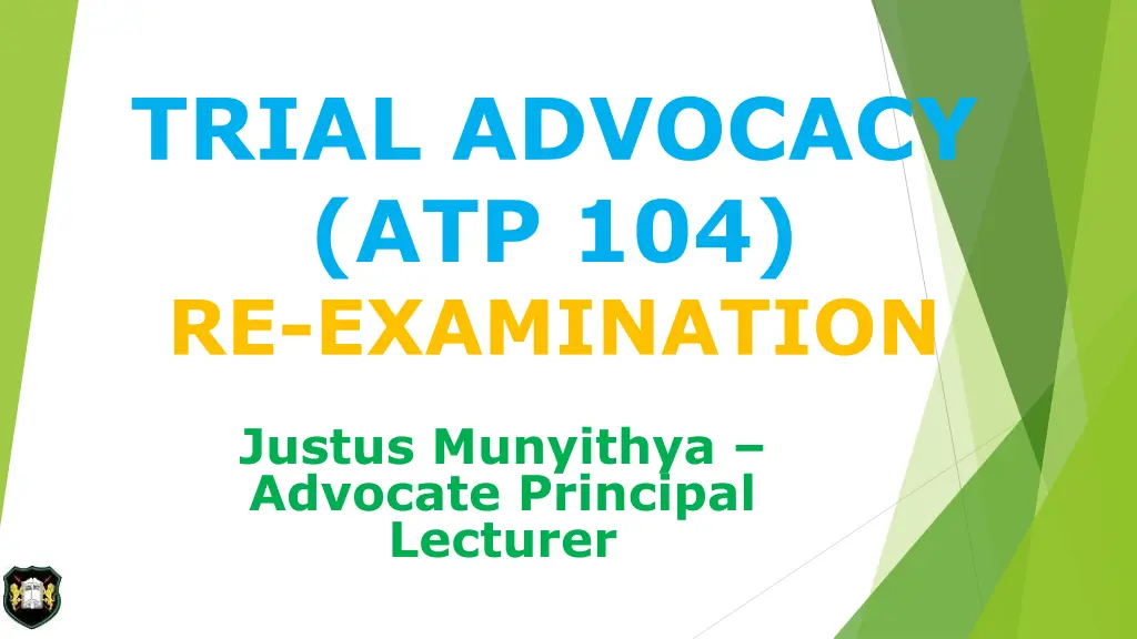 trial advocacy atp 104 re examination n.w