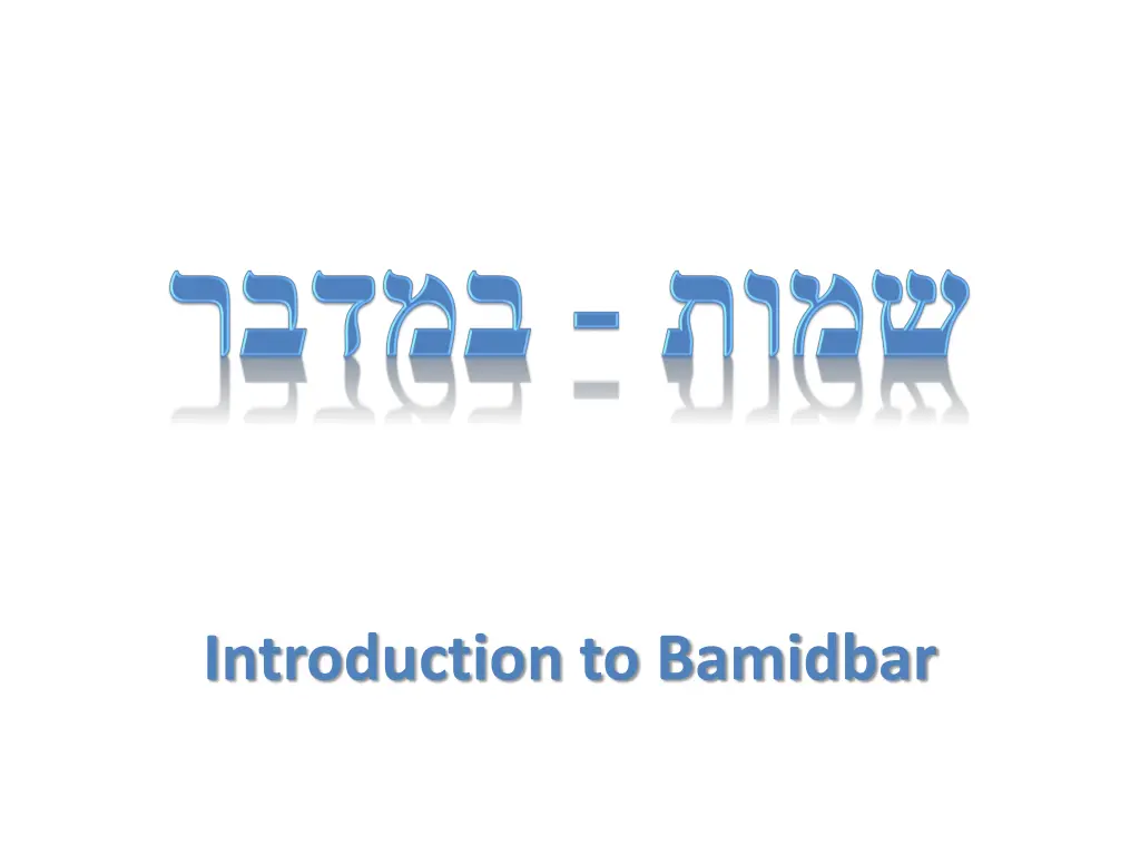 introduction to bamidbar n.w