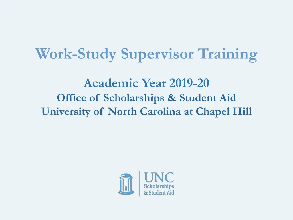 work study supervisor training n.w