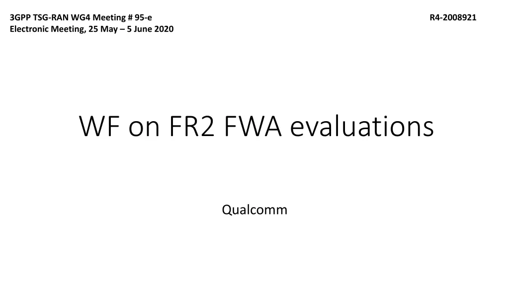 3gpp tsg ran wg4 meeting 95 e electronic meeting n.w