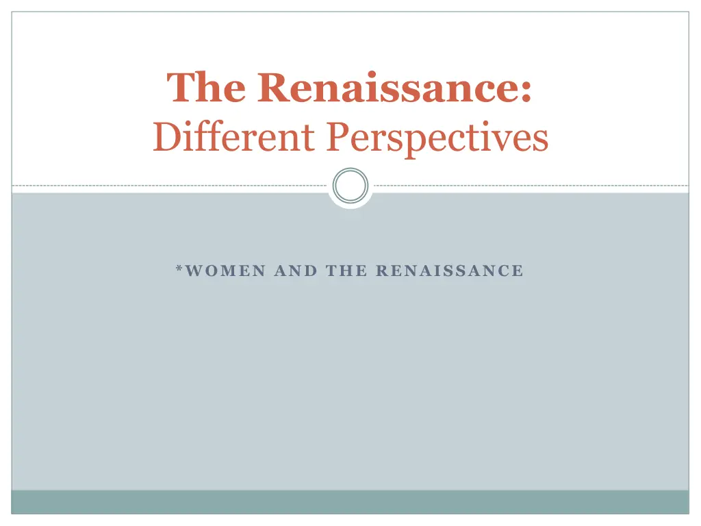 the renaissance different perspectives n.w
