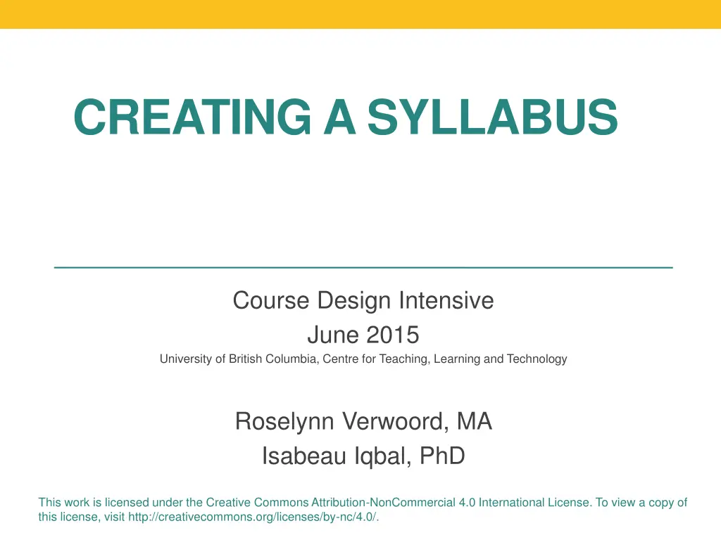 creating a syllabus n.w