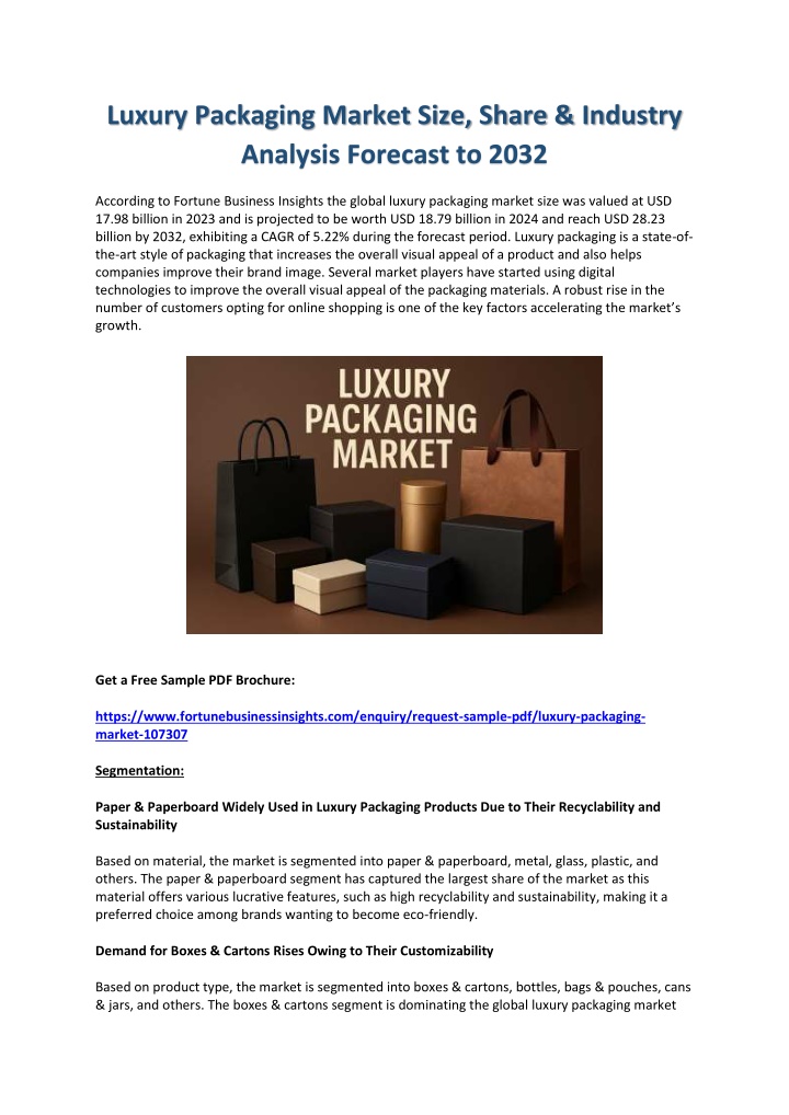 luxury packaging market size share industry n.w