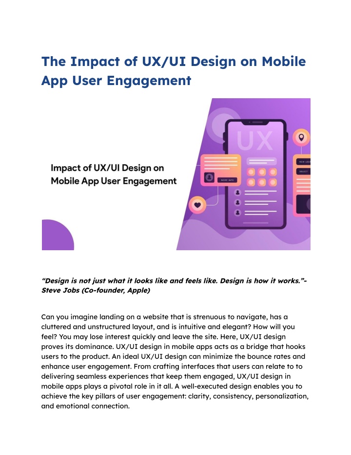 the impact of ux ui design on mobile app user n.w