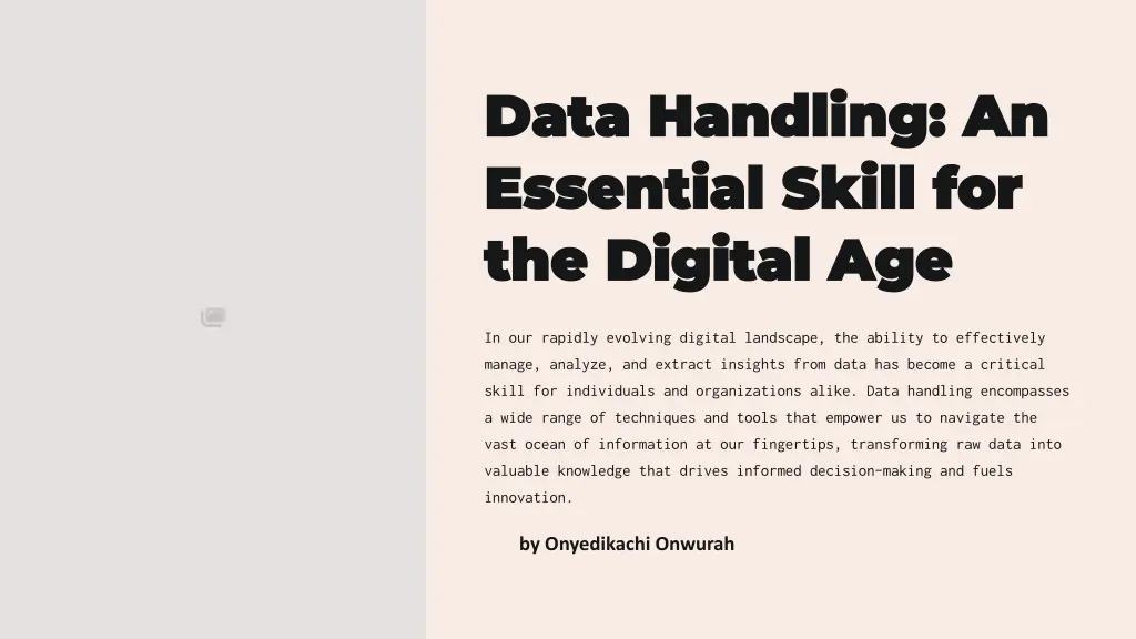 data handling an data handling an essential skill n.w