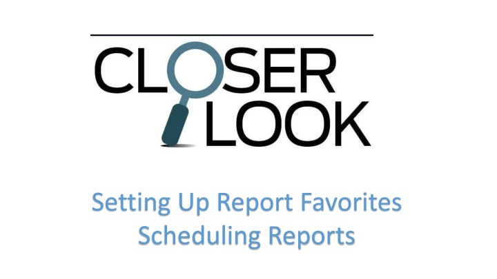 Setting Up Report Favorites