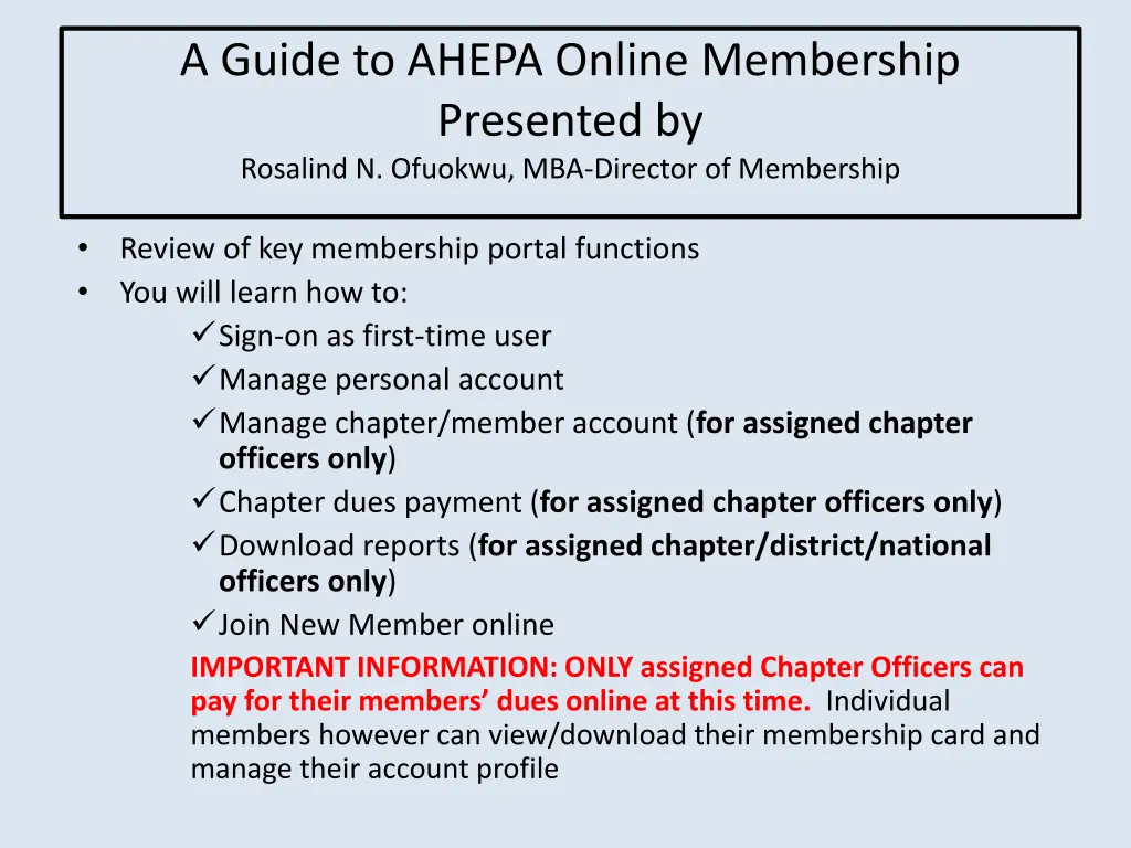 a guide to ahepa online membership presented n.w