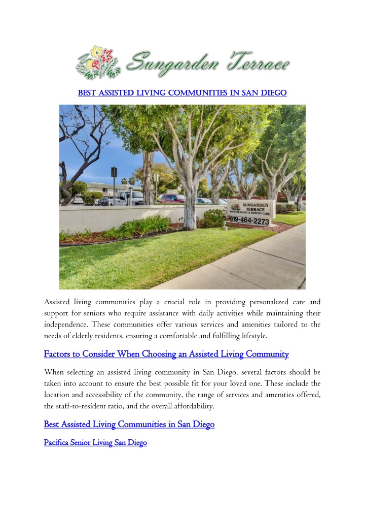 best assisted living communities in san diego n.w