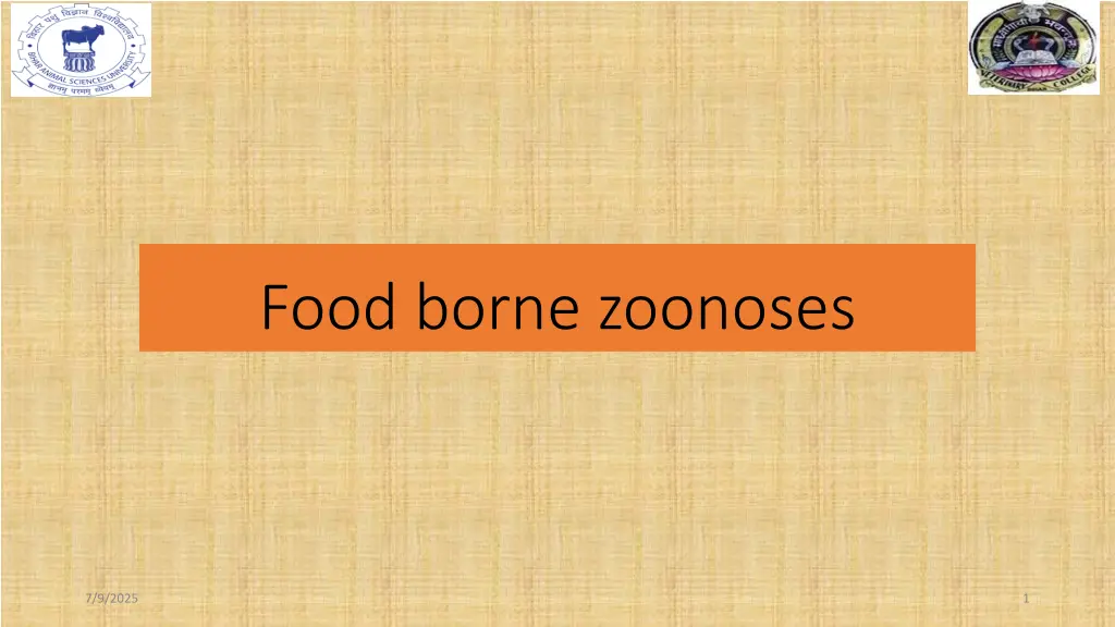 food borne zoonoses n.w