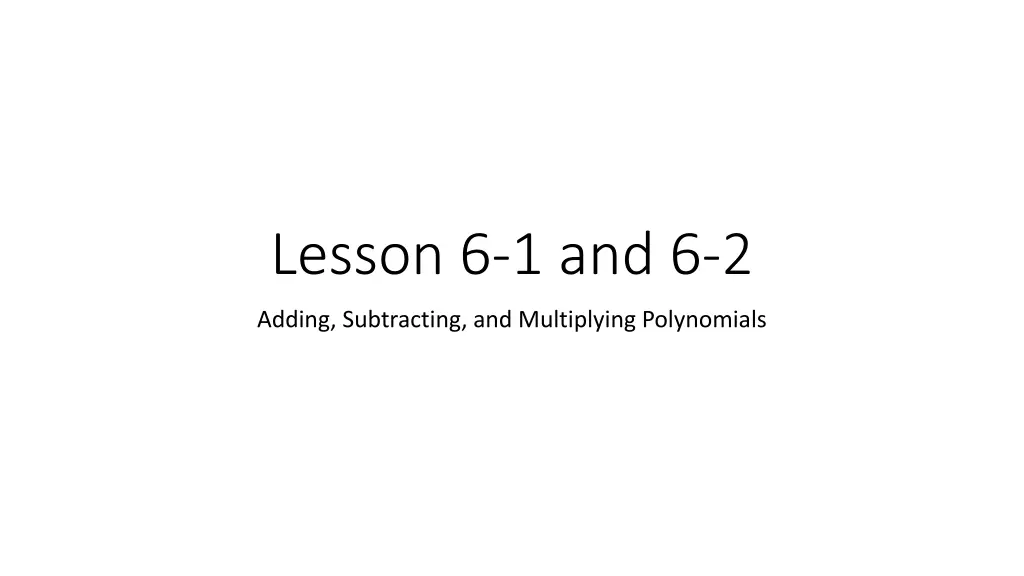 lesson 6 1 and 6 2 n.w
