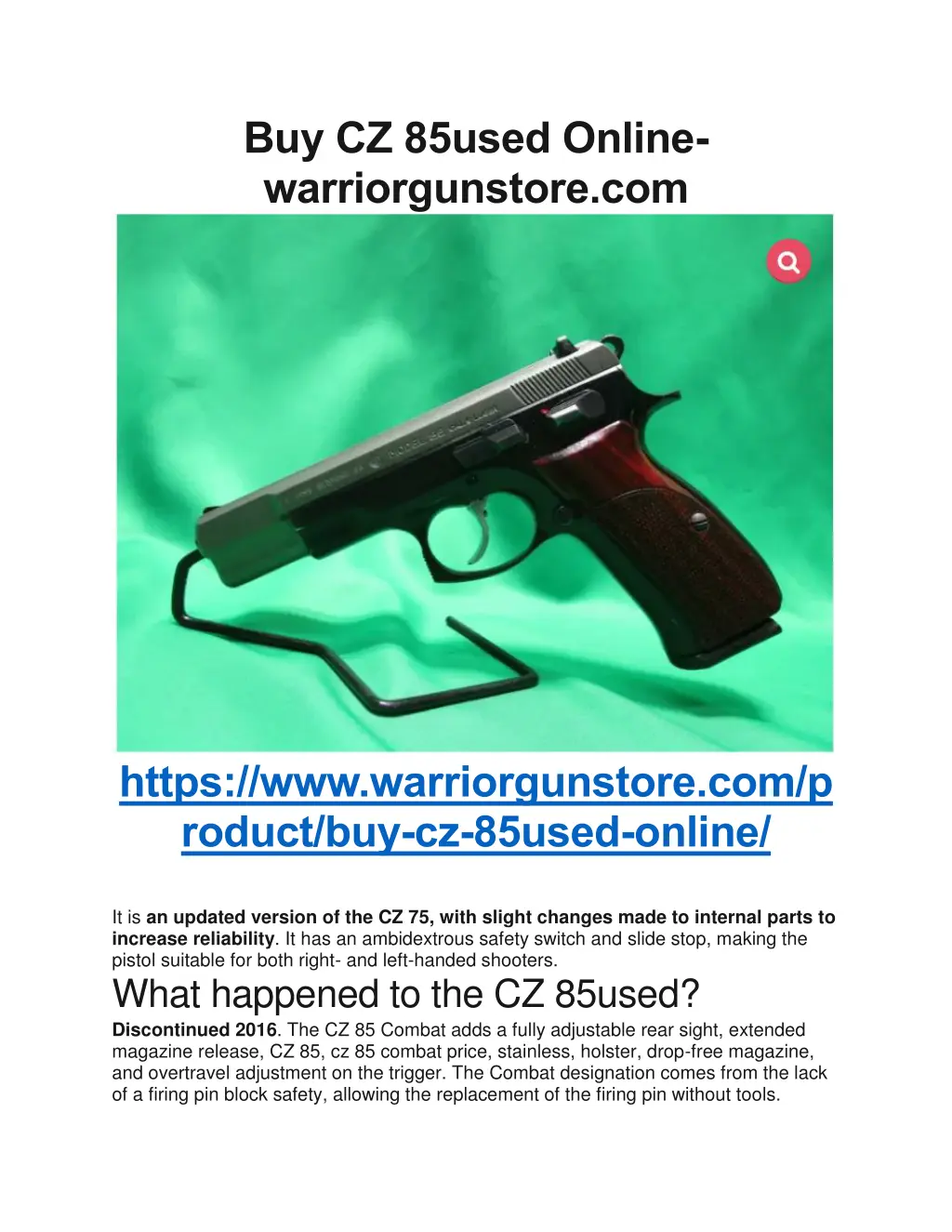 buy cz 85used online warriorgunstore com n.