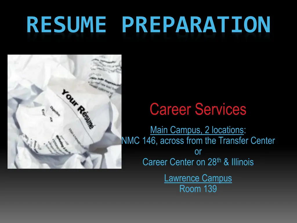 resume preparation n.w