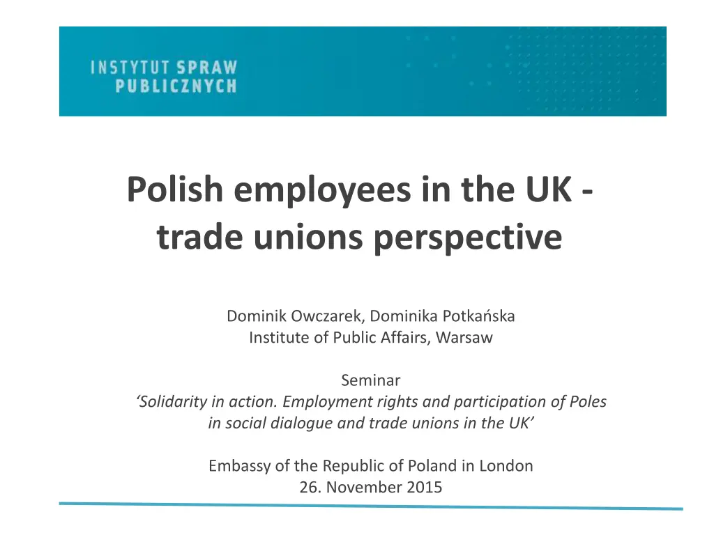 polish employees in the uk trade unions n.w