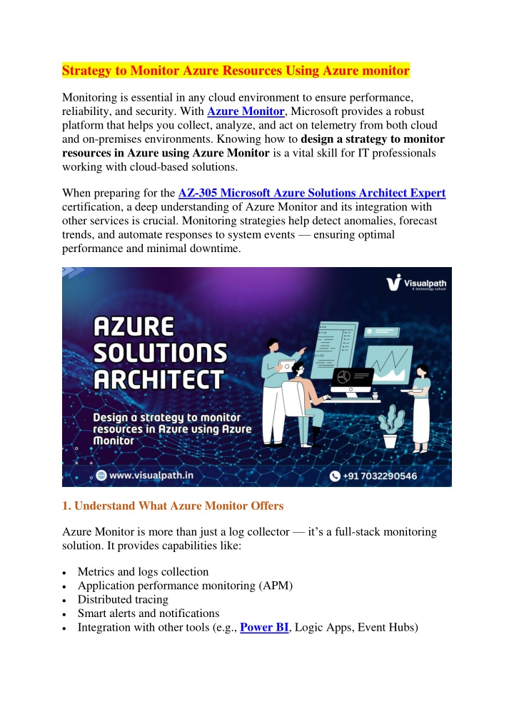 strategy to monitor azure resources using azure n.w