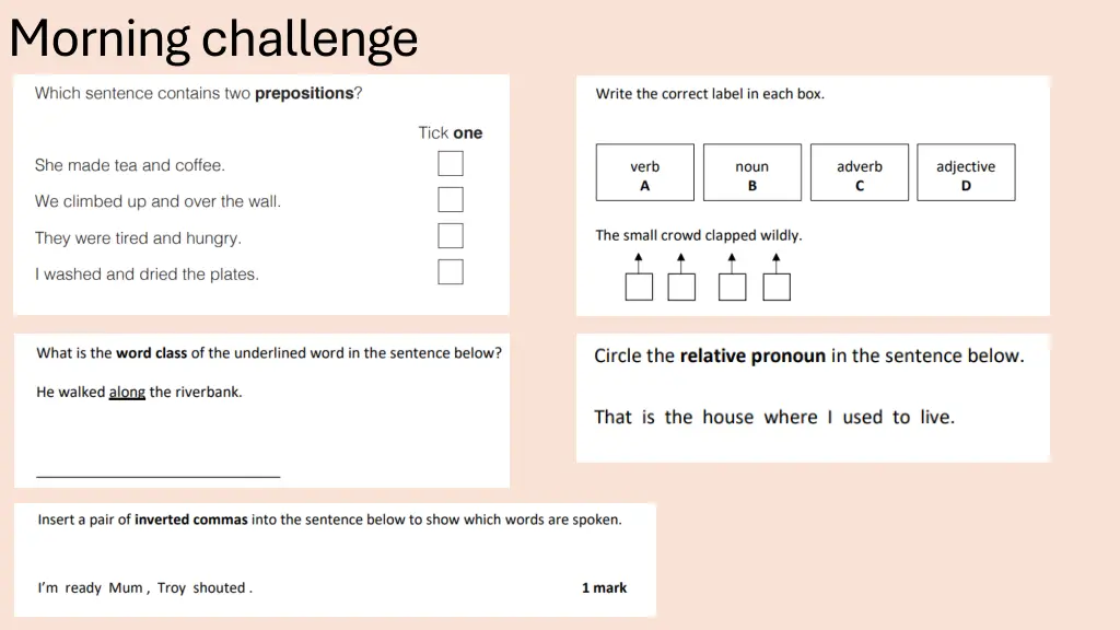 morning challenge n.w