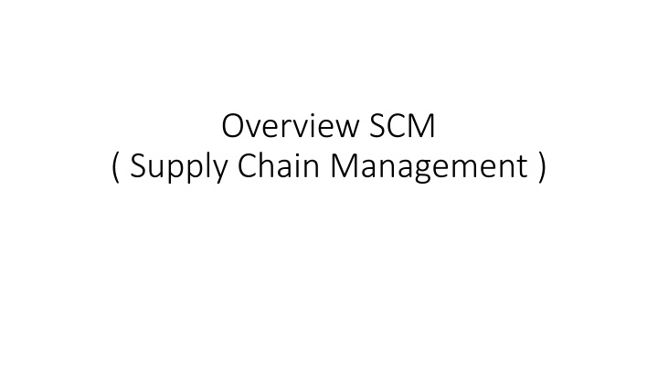 Supply Chain Management (SCM) in Business