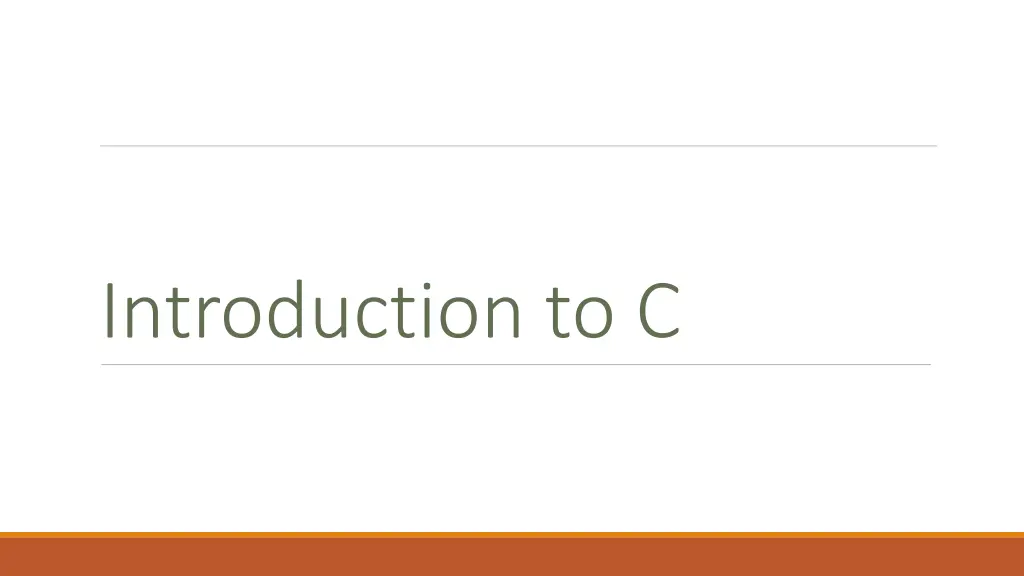 introduction to c n.w