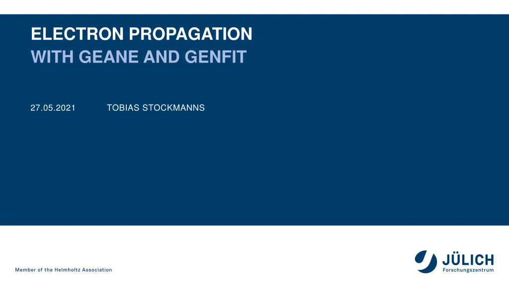 electron propagation with geane and genfit n.w