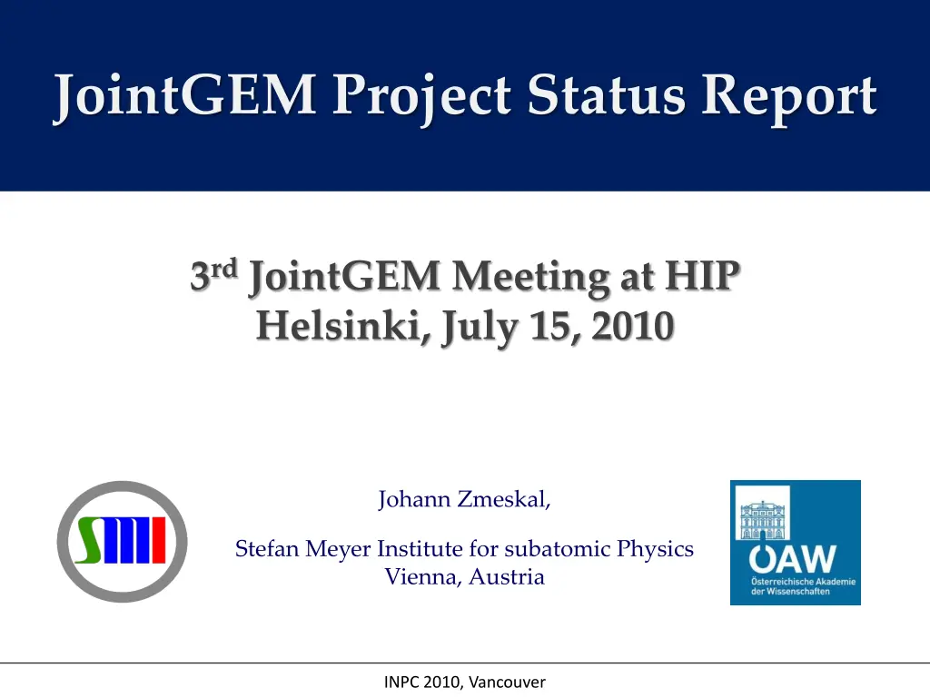 jointgem project status report n.w