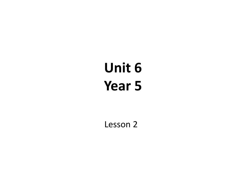 unit 6 year 5 n.w