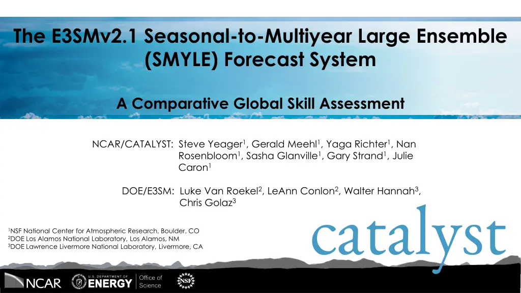 the e3smv2 1 seasonal to multiyear large ensemble n.w