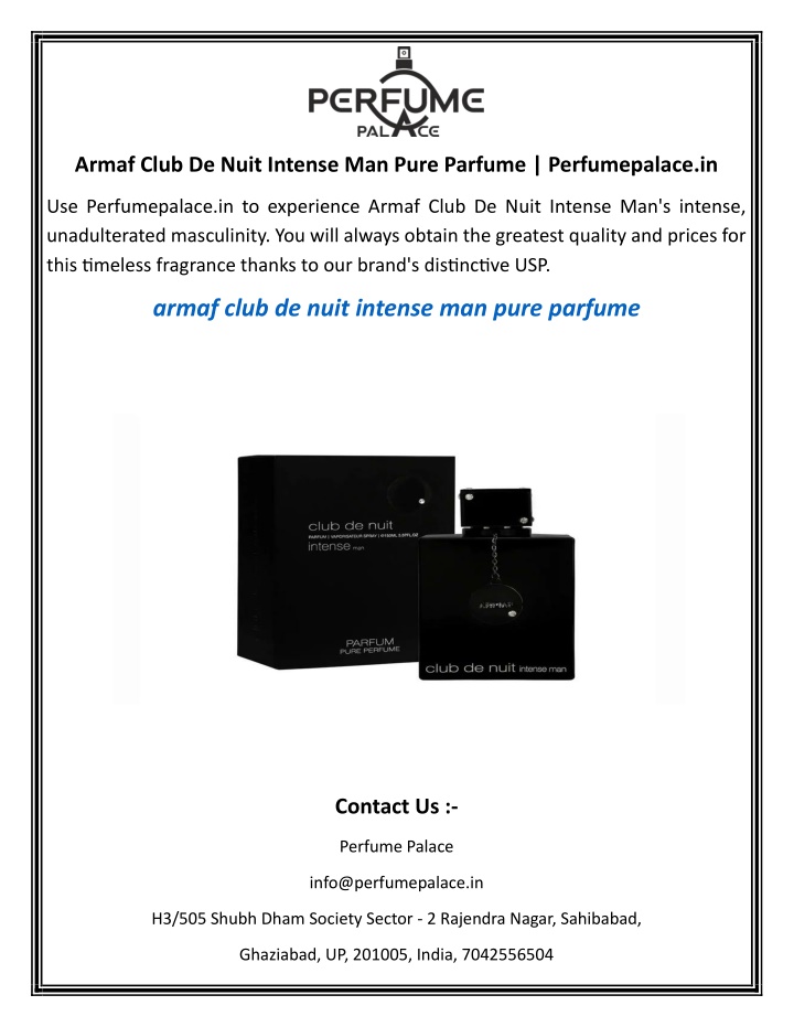 armaf club de nuit intense man pure parfume n.w