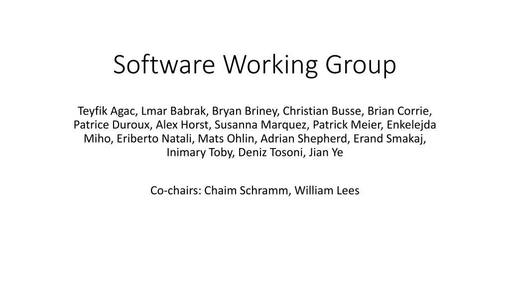 software working group n.w