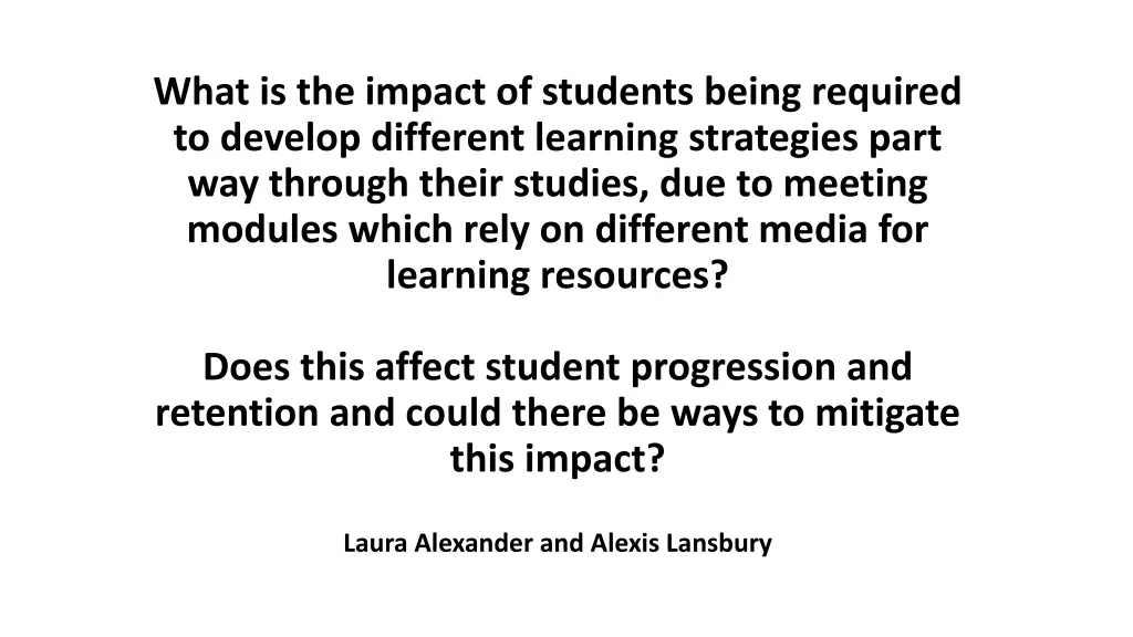 what is the impact of students being required n.w