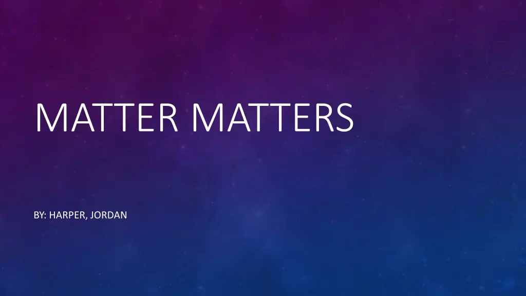 matter matters n.w