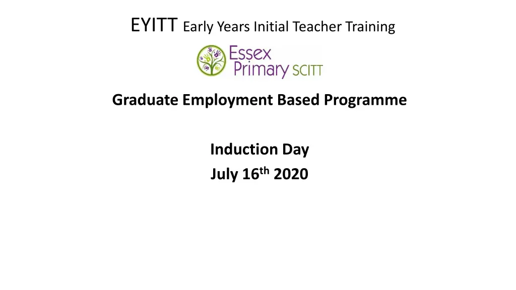 eyitt early years initial teacher training n.w