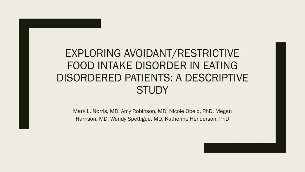 exploring avoidant restrictive food intake n.w