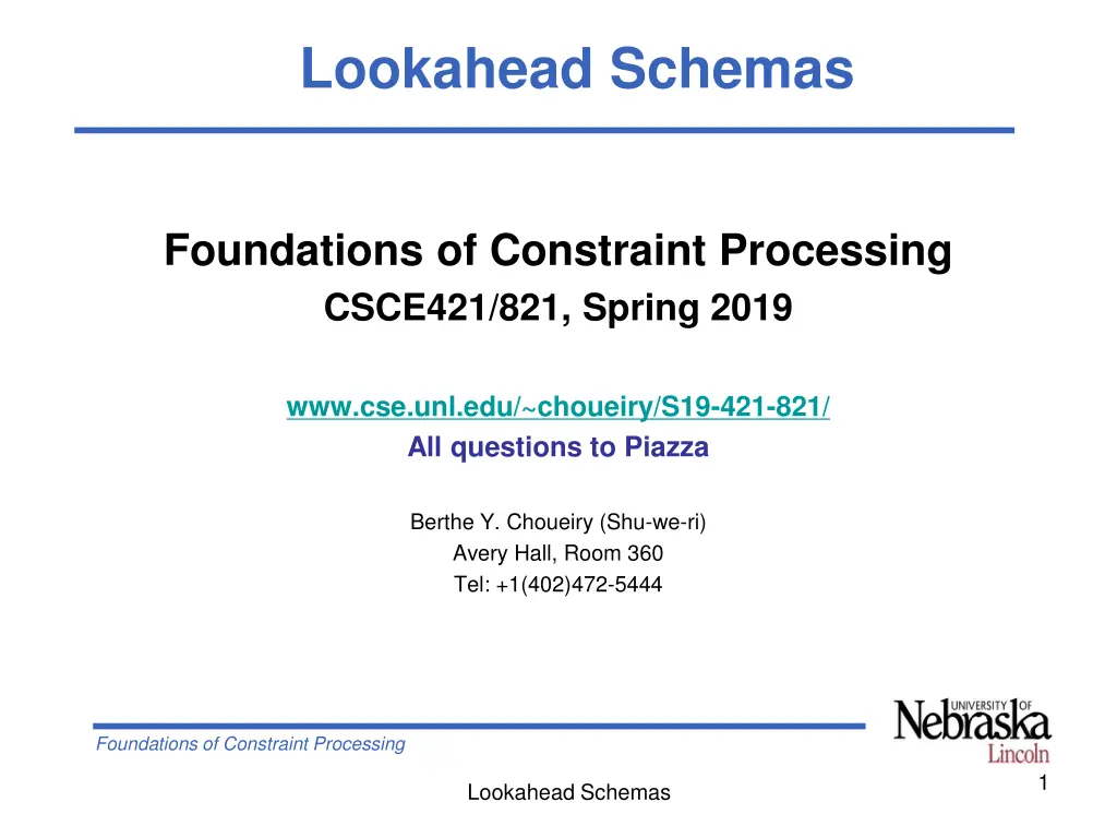 lookahead schemas n.w