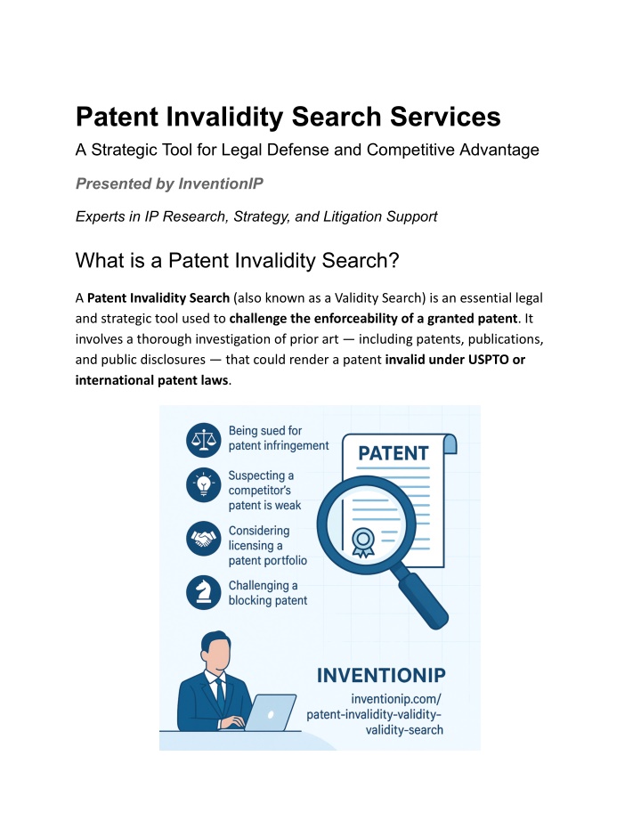 patent invalidity search services n.w