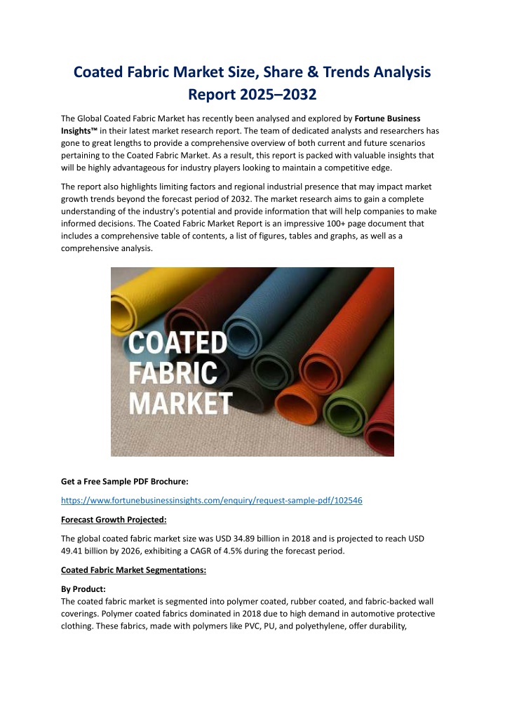 coated fabric market size share trends analysis n.w