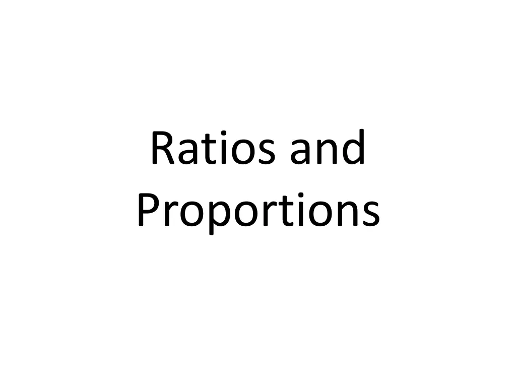 ratios and proportions n.w