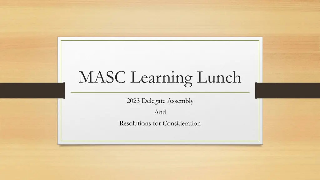 masc learning lunch n.w