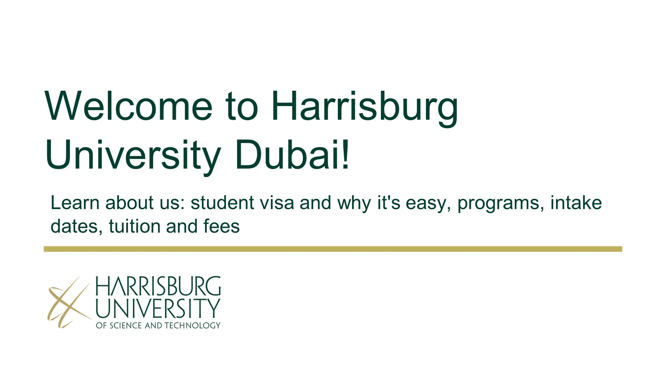 Welcome to Harrisburg University Dubai!