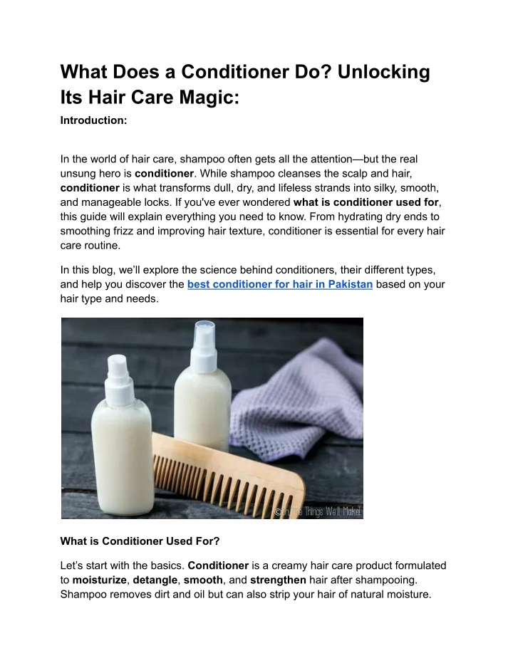 what does a conditioner do unlocking its hair n.w