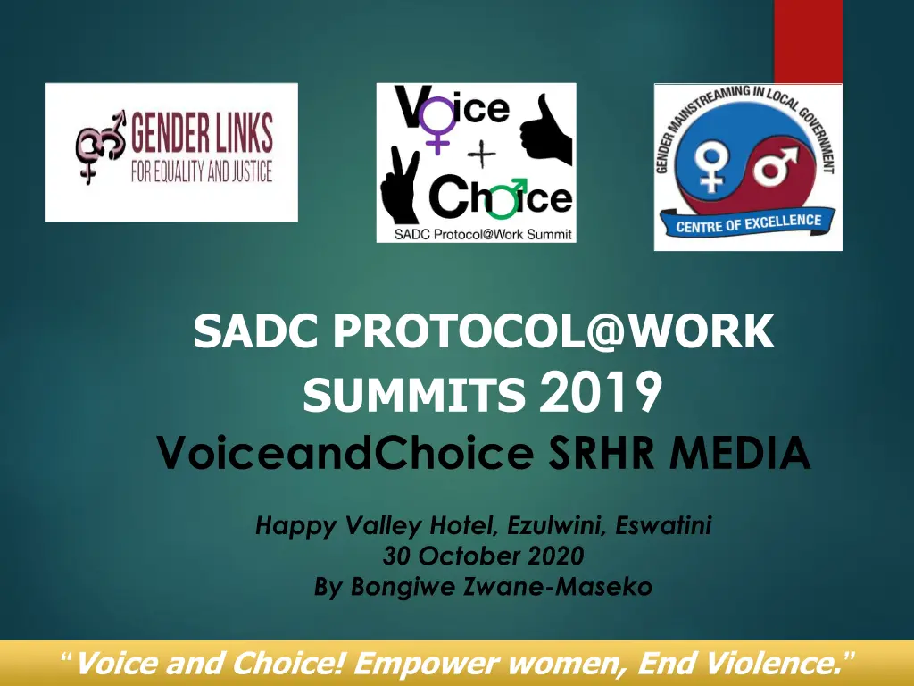 sadc protocol@work summits 2019 voiceandchoice n.w